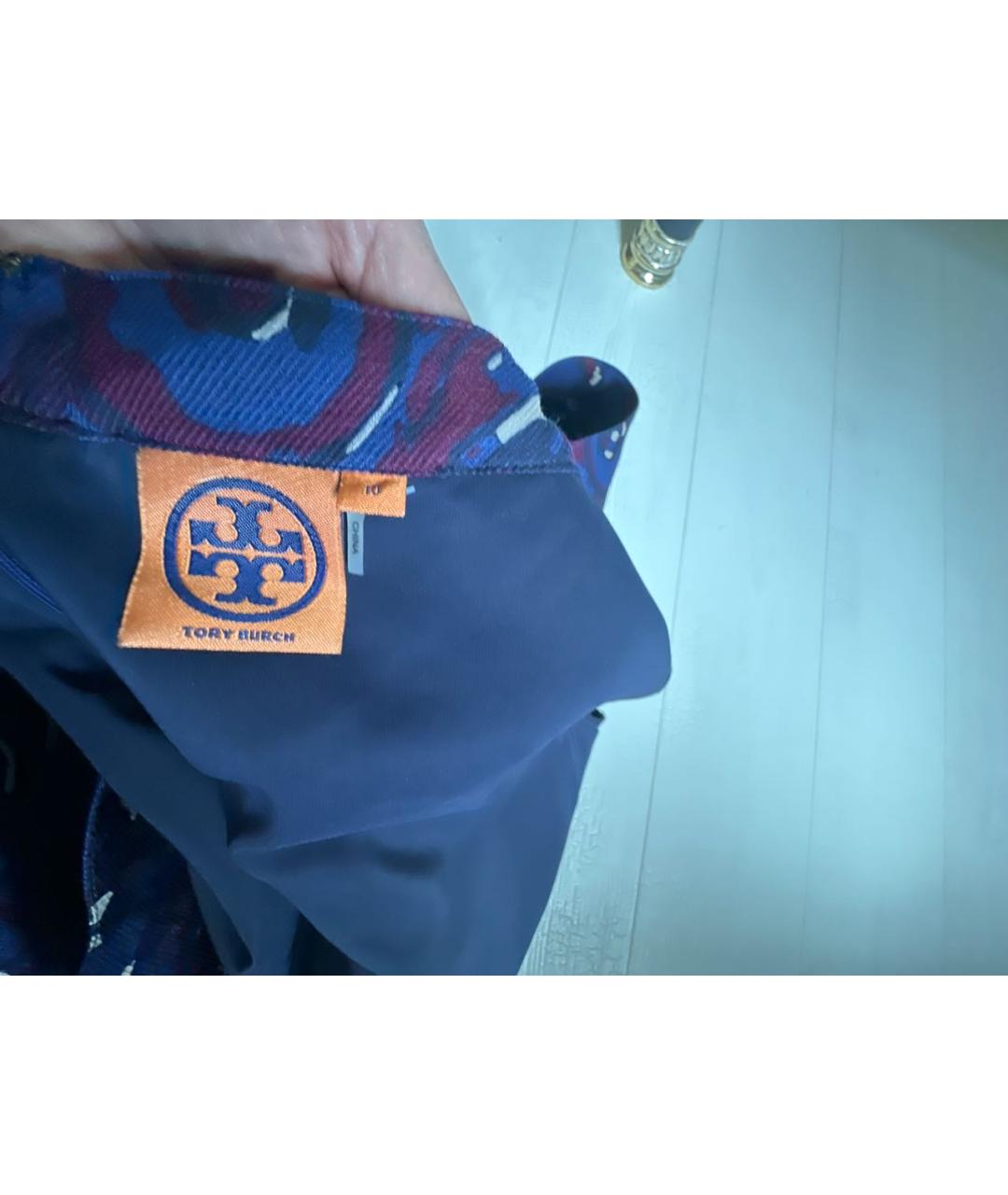 TORY BURCH Темно-синее шерстяное повседневное платье, фото 7