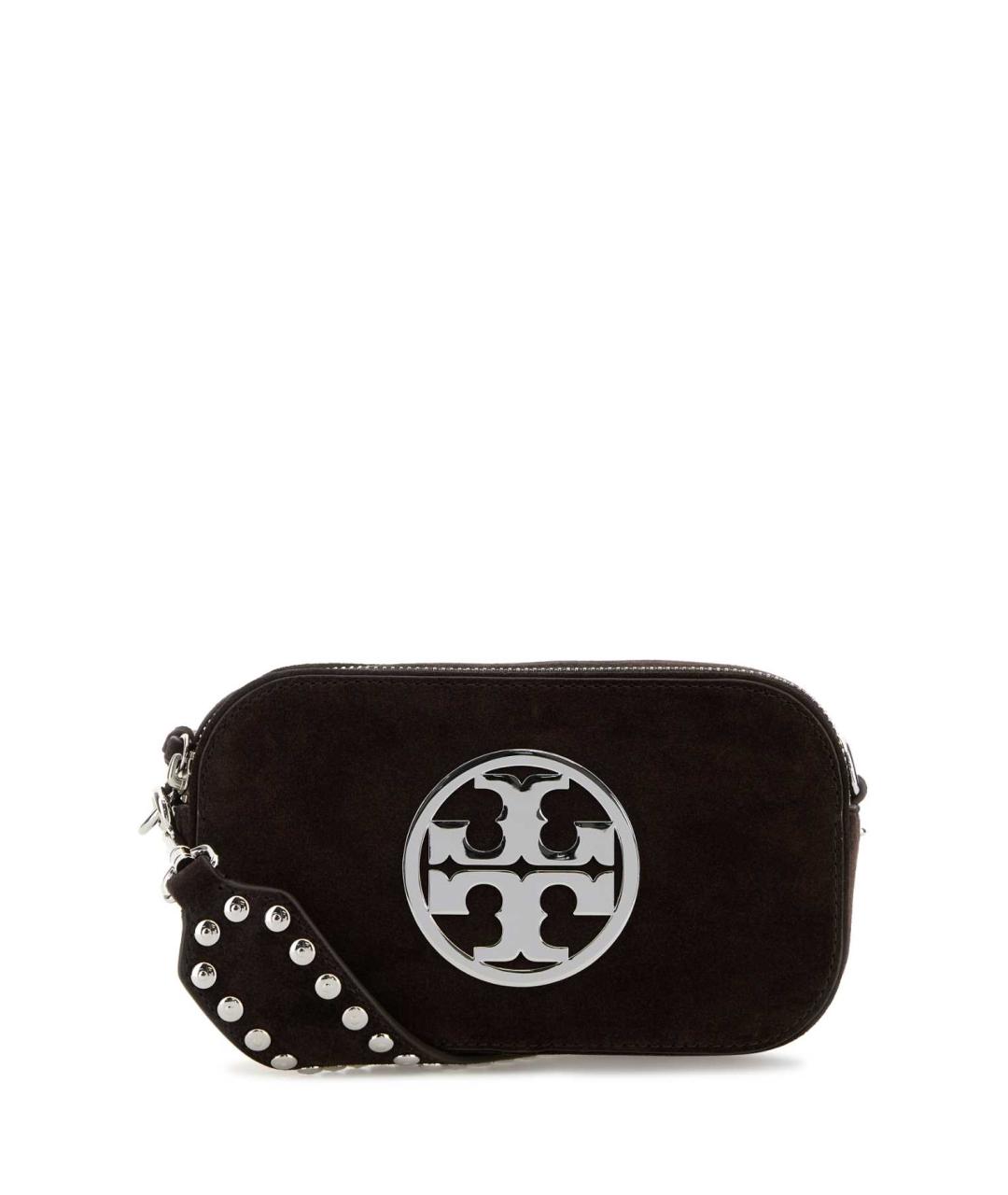 TORY BURCH Коричневая замшевая сумка с короткими ручками, фото 1
