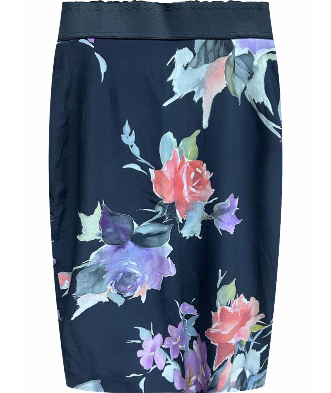 DOLCE&GABBANA Мульти шелковая юбка миди, фото 1