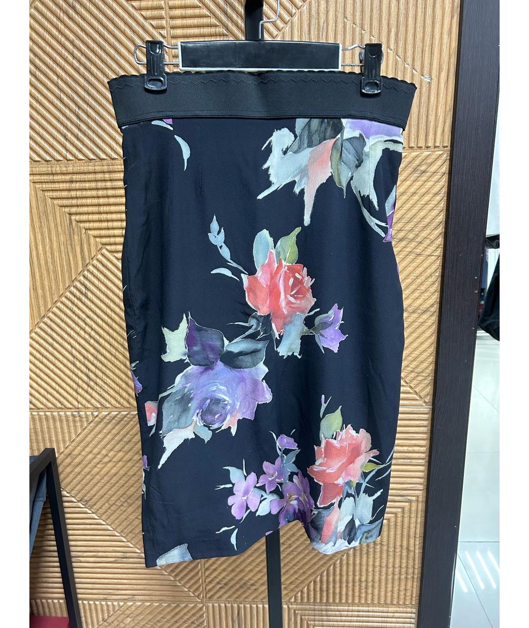 DOLCE&GABBANA Мульти шелковая юбка миди, фото 7