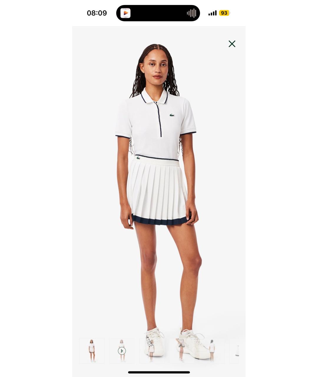 LACOSTE Белая полиэстеровая юбка мини, фото 2