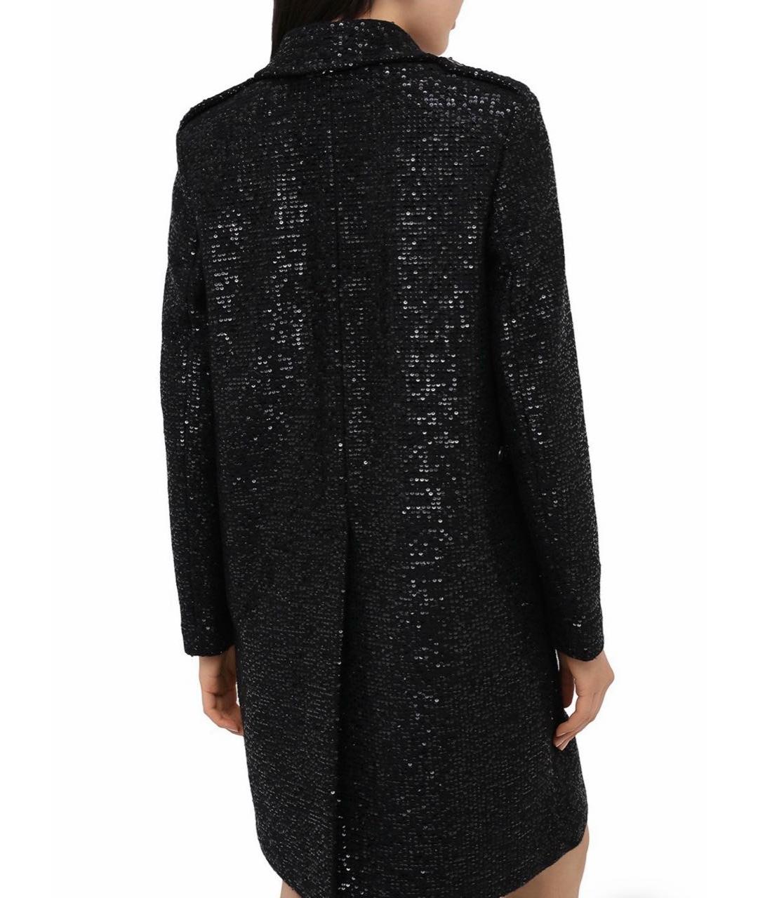 SAINT LAURENT Черное шерстяное пальто, фото 2