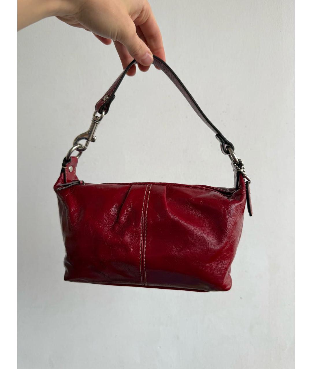 COACH Бордовая сумка с короткими ручками, фото 9