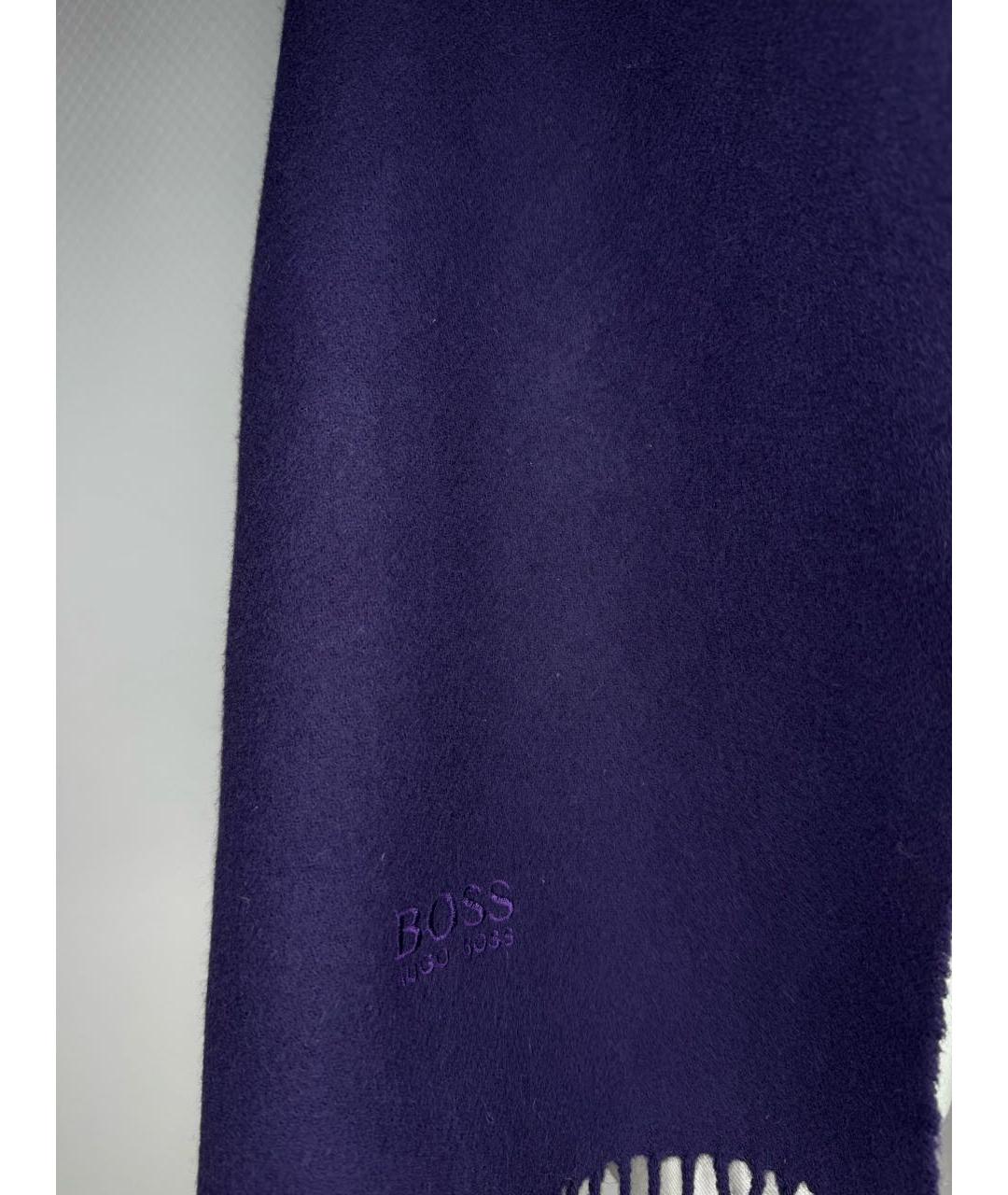HUGO BOSS Фиолетовый шерстяной шарф, фото 4