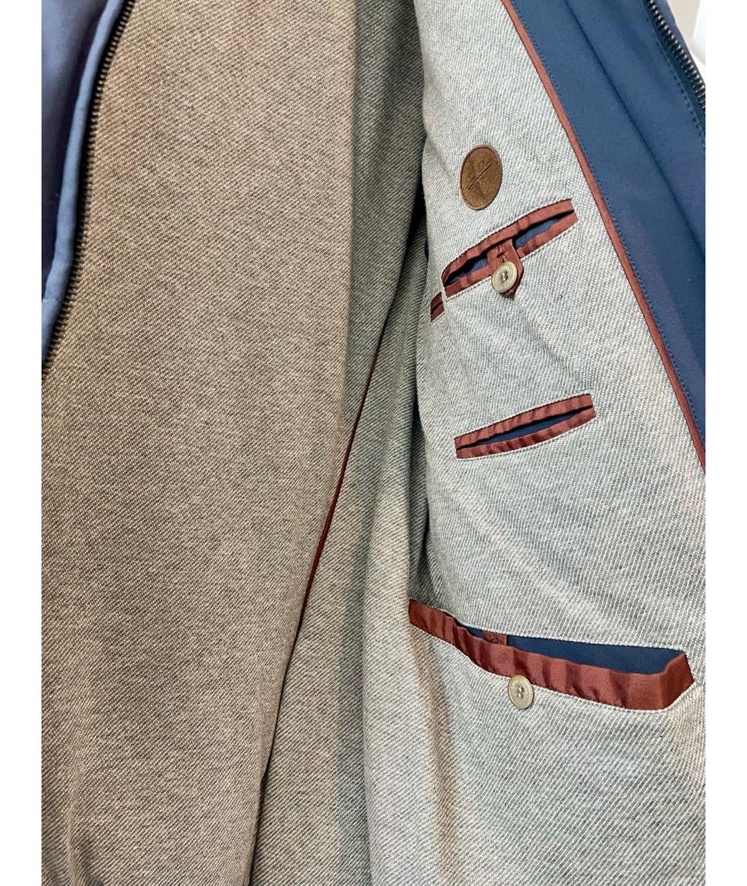 LORO PIANA Темно-синий полиуретановый пуховик, фото 5