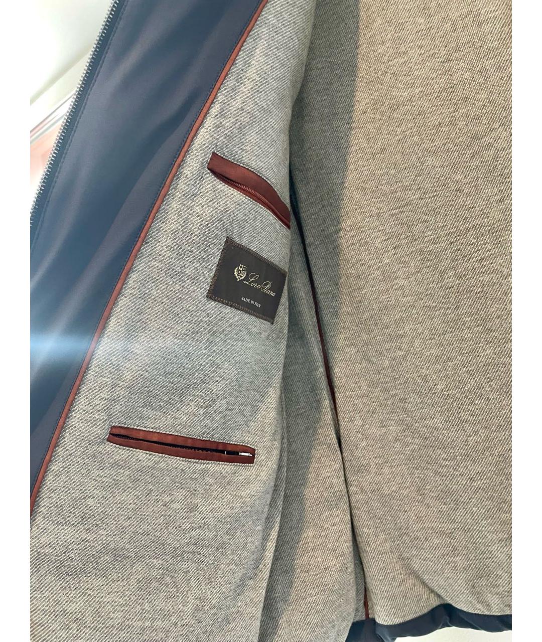 LORO PIANA Темно-синий полиуретановый пуховик, фото 6