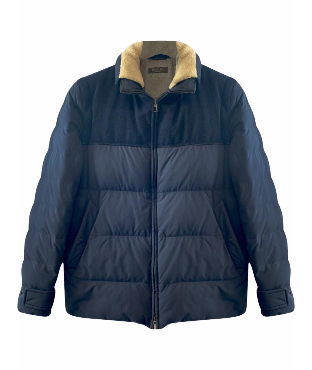 LORO PIANA Темно-синий полиуретановый пуховик, фото 1