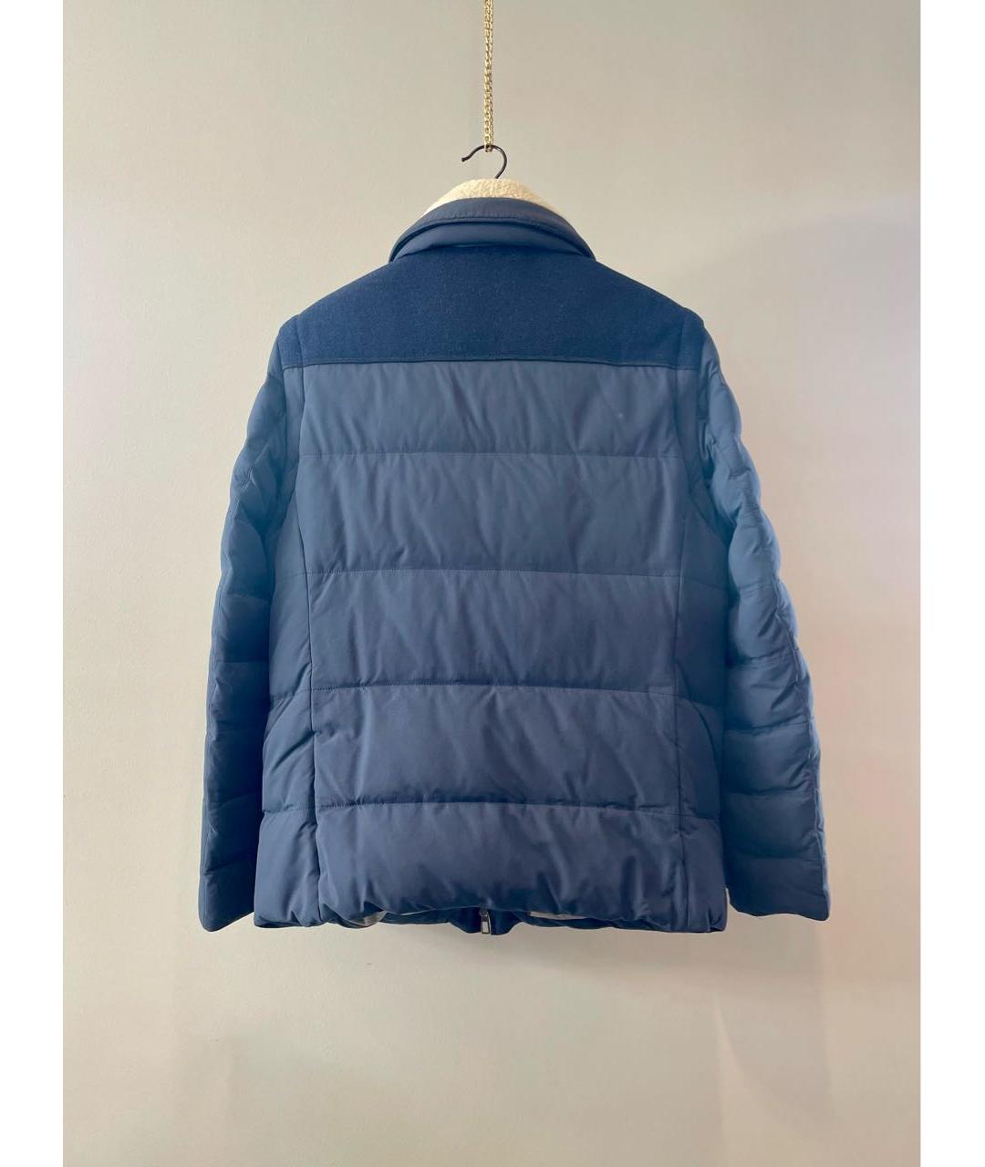 LORO PIANA Темно-синий полиуретановый пуховик, фото 2