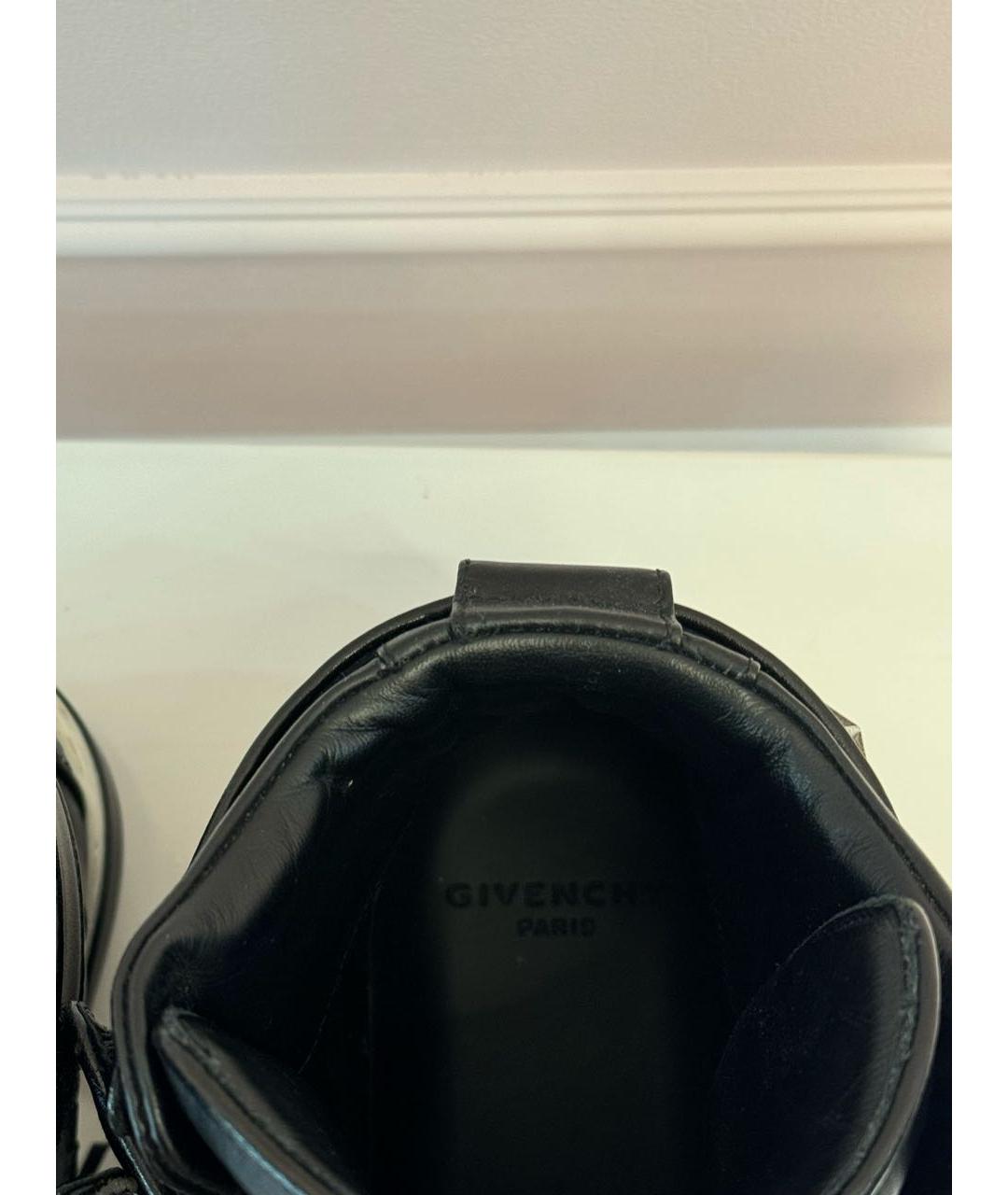 GIVENCHY Черные кожаные высокие кроссовки / кеды, фото 6