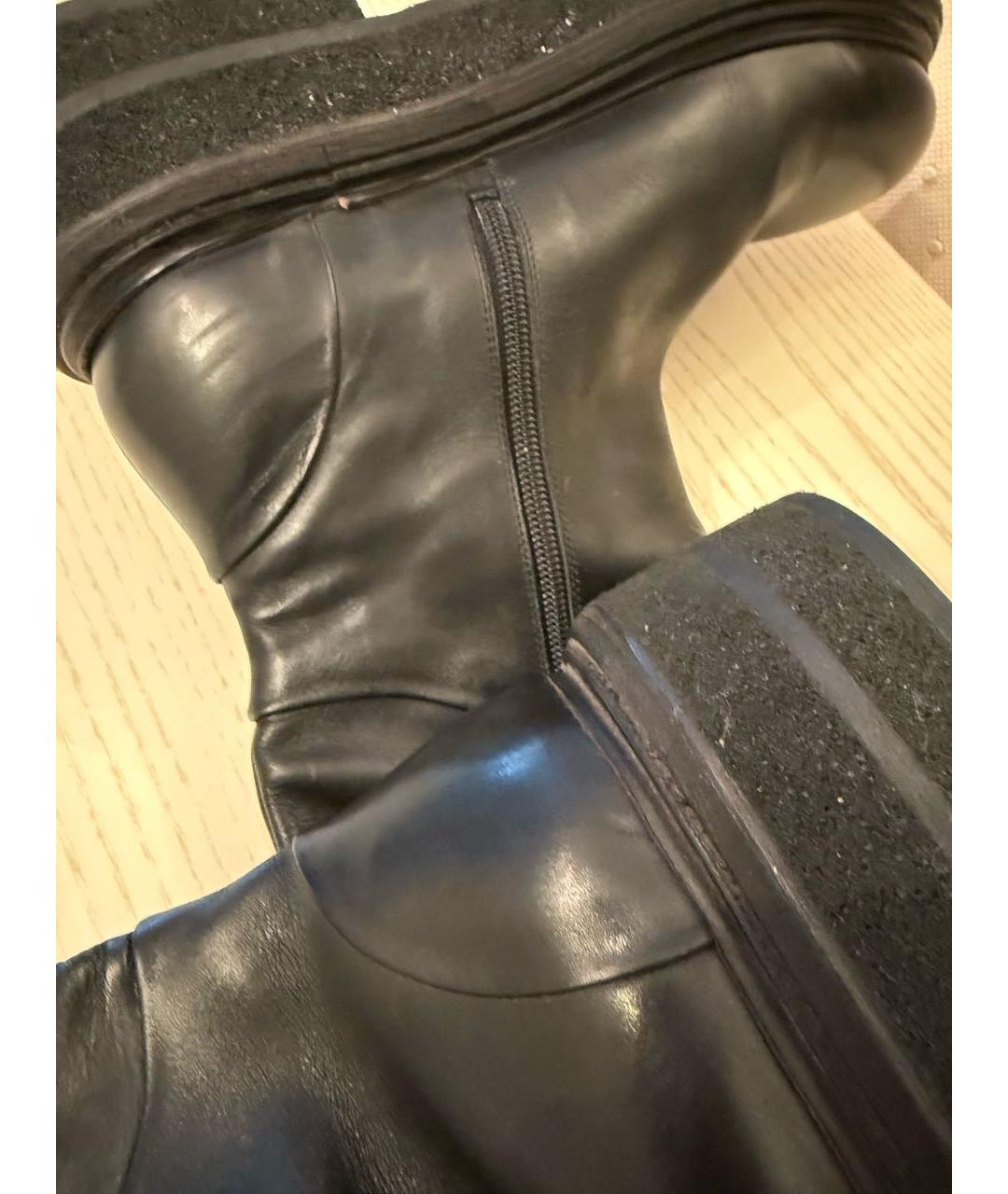 MARSELL Черные кожаные ботфорты, фото 8