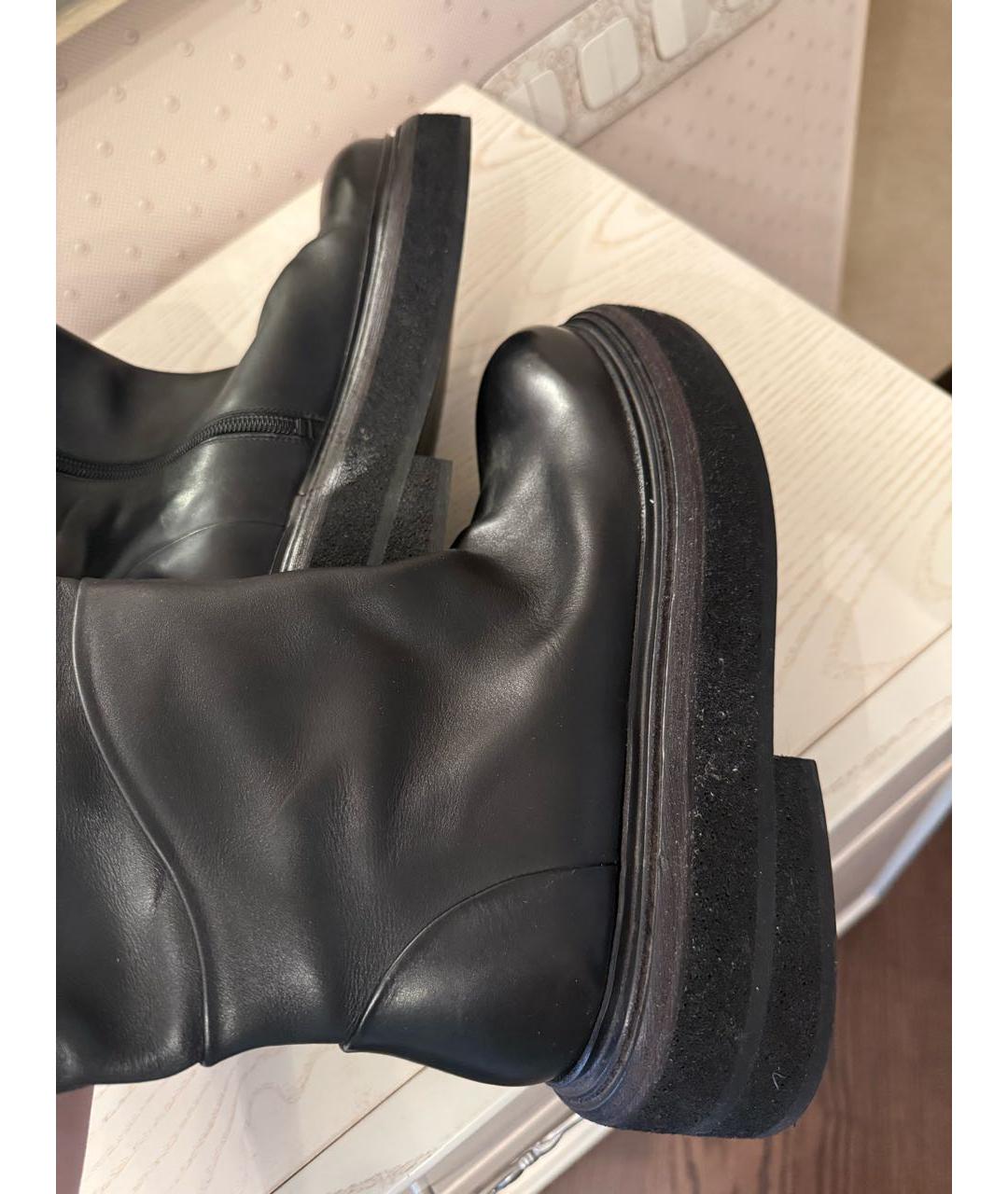 MARSELL Черные кожаные ботфорты, фото 3