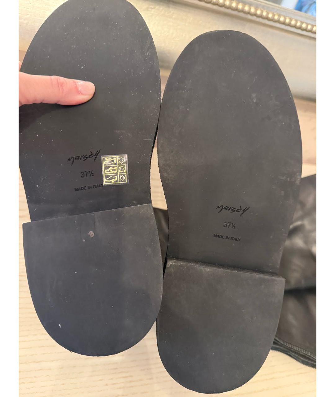 MARSELL Черные кожаные ботфорты, фото 7