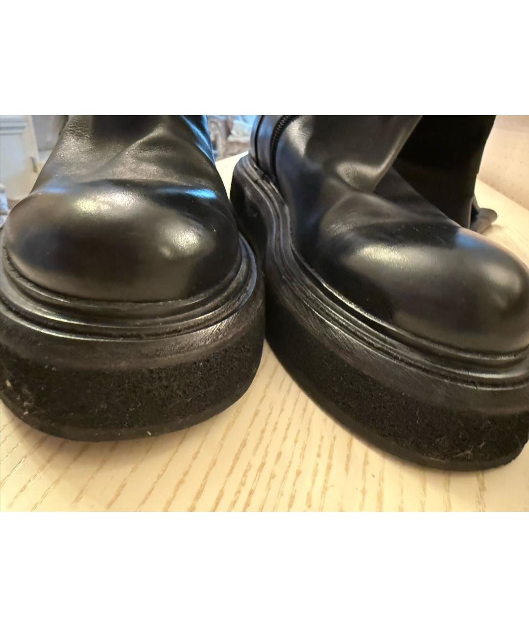 MARSELL Черные кожаные ботфорты, фото 6