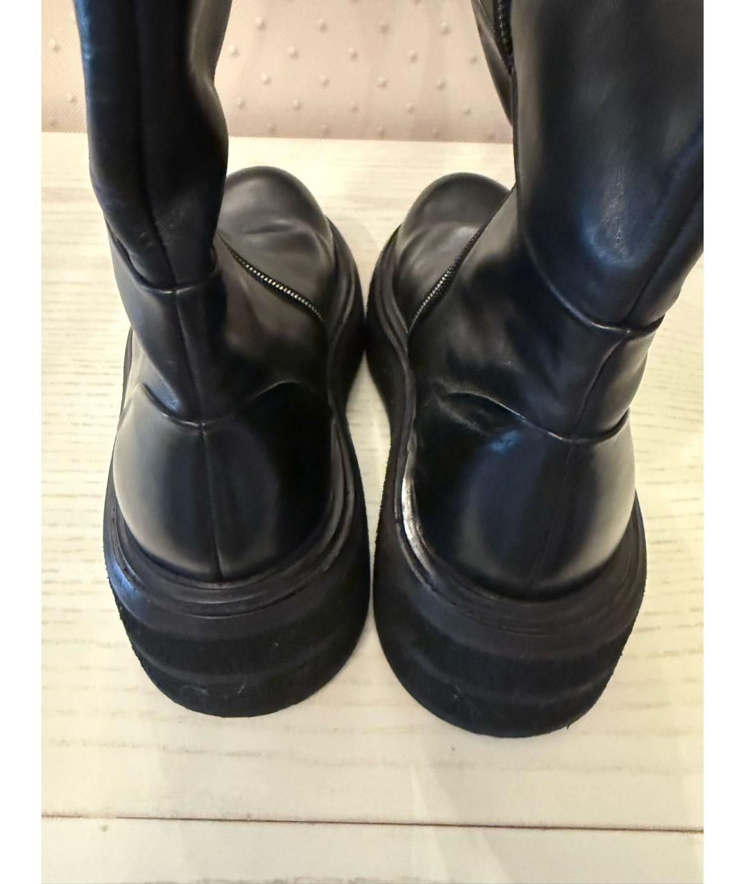 MARSELL Черные кожаные ботфорты, фото 5