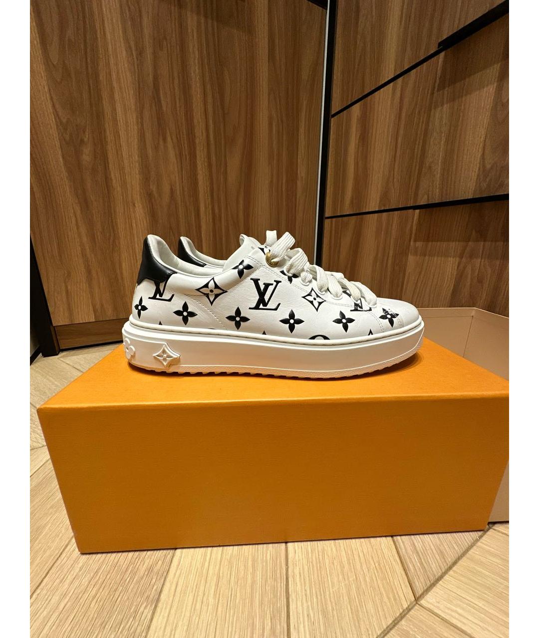 LOUIS VUITTON Белые кожаные кеды, фото 5