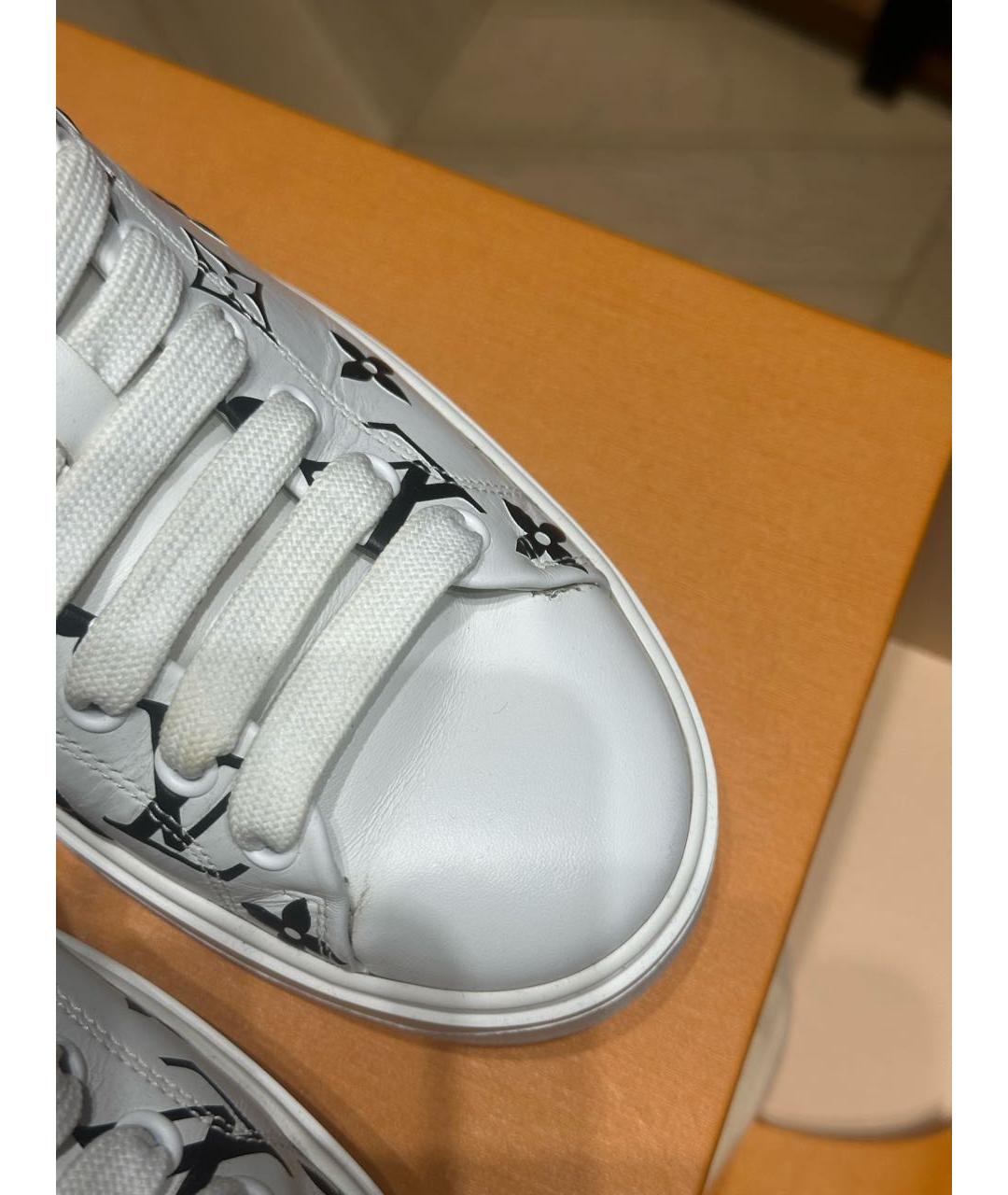 LOUIS VUITTON Белые кожаные кеды, фото 4