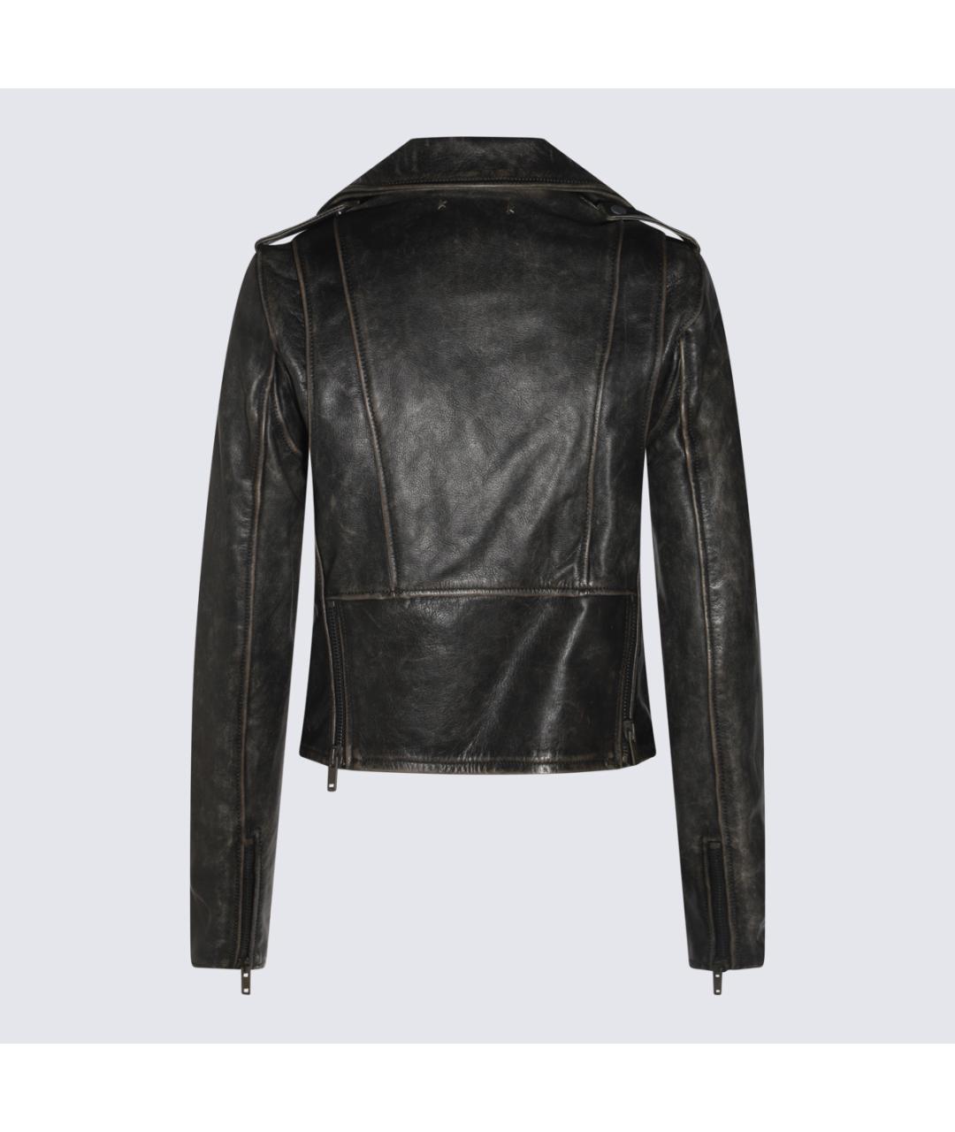 GOLDEN GOOSE DELUXE BRAND Черная кожаная куртка, фото 2