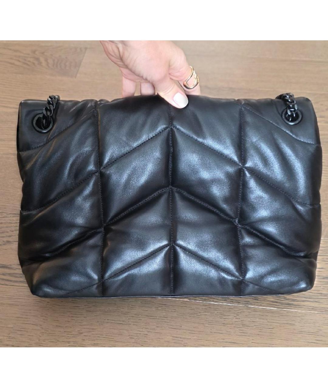 SAINT LAURENT Черная кожаная сумка через плечо, фото 7