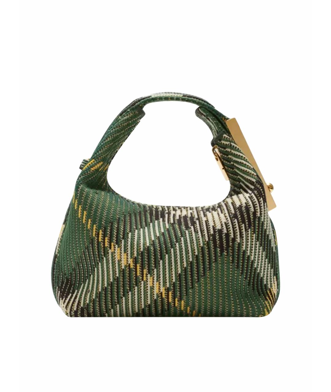 BURBERRY Зеленая пелетеная сумка с короткими ручками, фото 1