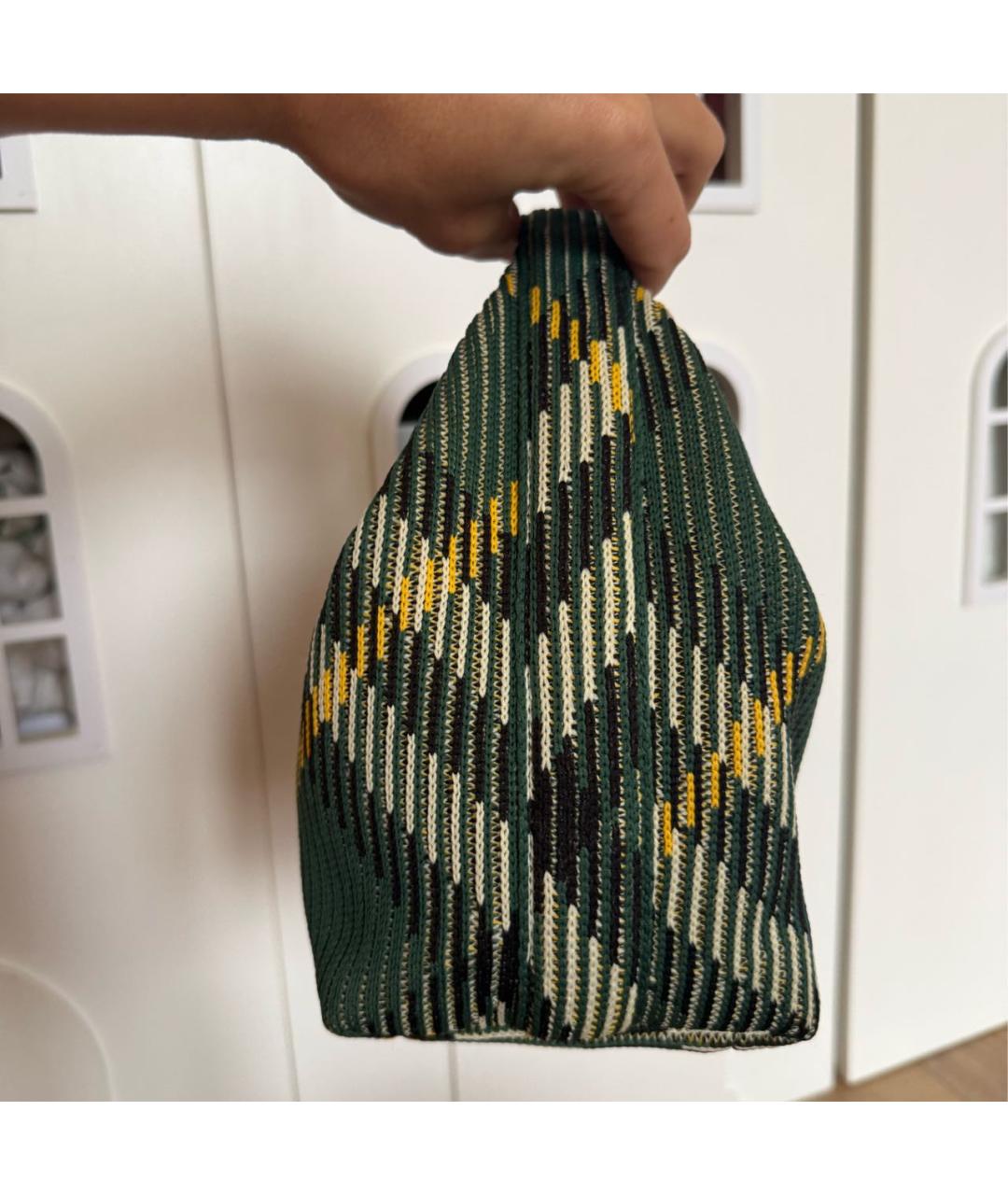 BURBERRY Зеленая пелетеная сумка с короткими ручками, фото 2