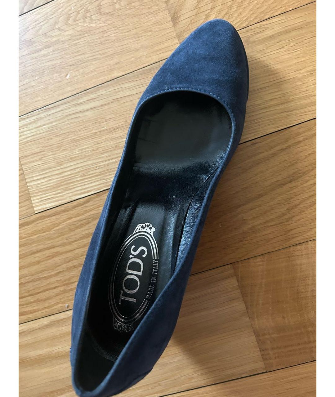 TOD'S Темно-синие замшевые туфли, фото 2