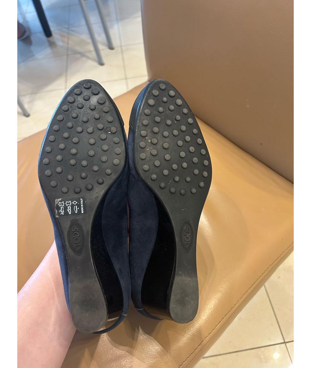 TOD'S Темно-синие замшевые туфли, фото 3