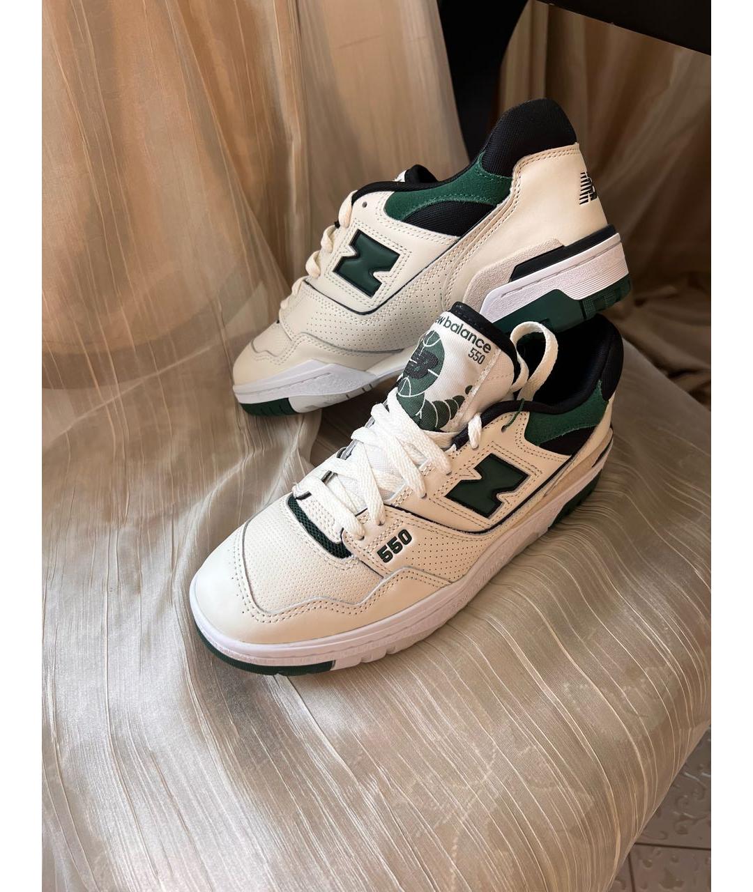 NEW BALANCE Зеленые кожаные кроссовки, фото 5
