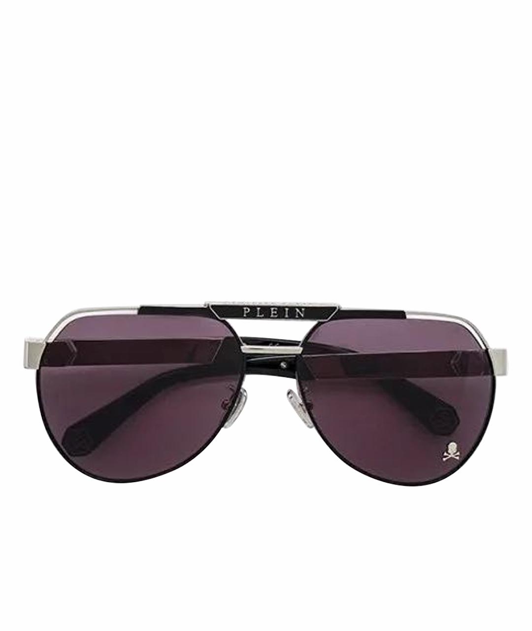 PHILIPP PLEIN Серебряные металлические солнцезащитные очки, фото 1
