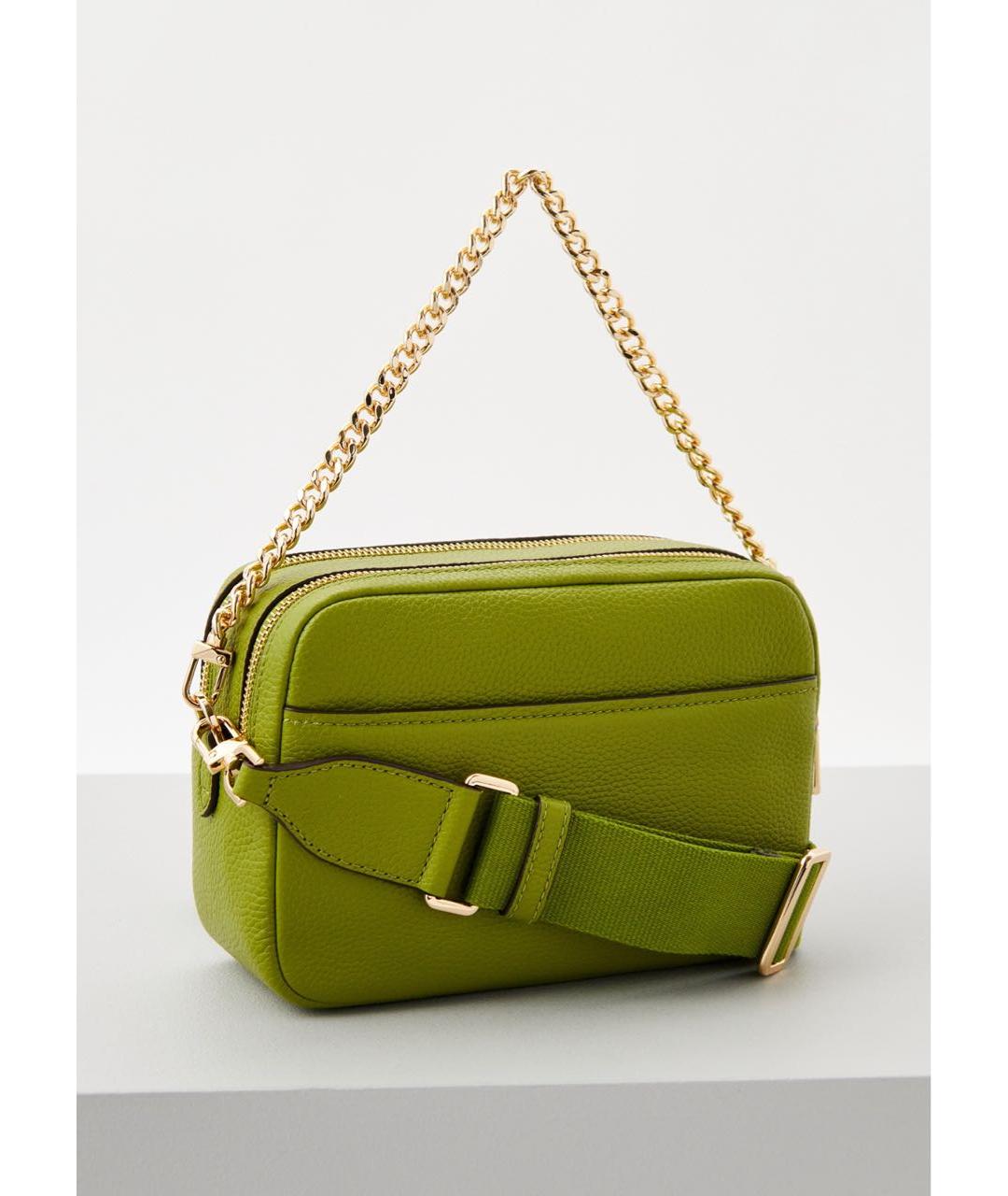 MICHAEL KORS Зеленая кожаная сумка через плечо, фото 3
