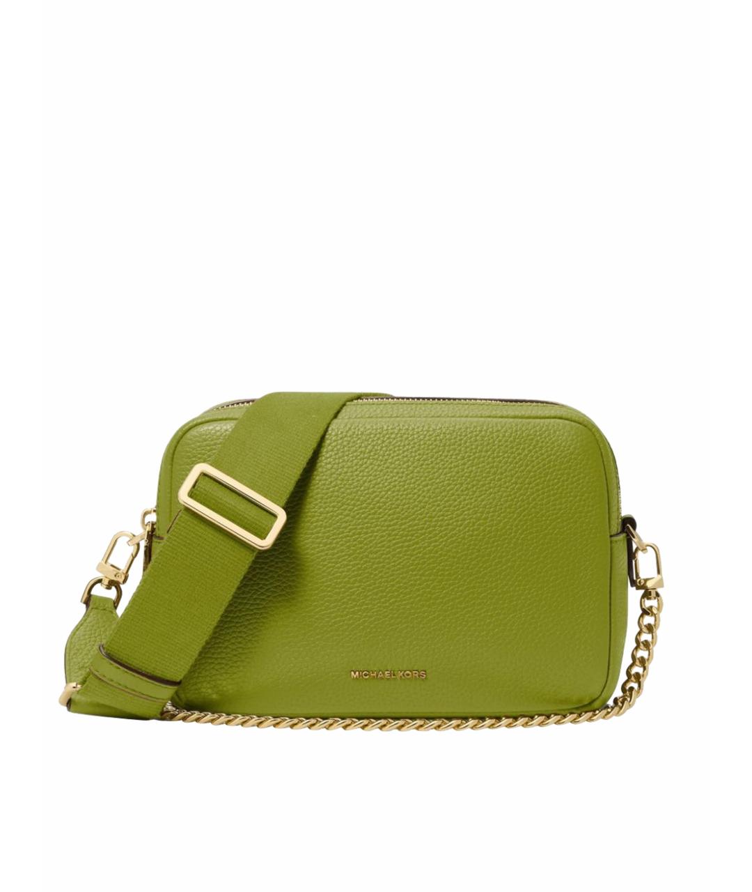 MICHAEL KORS Зеленая кожаная сумка через плечо, фото 1
