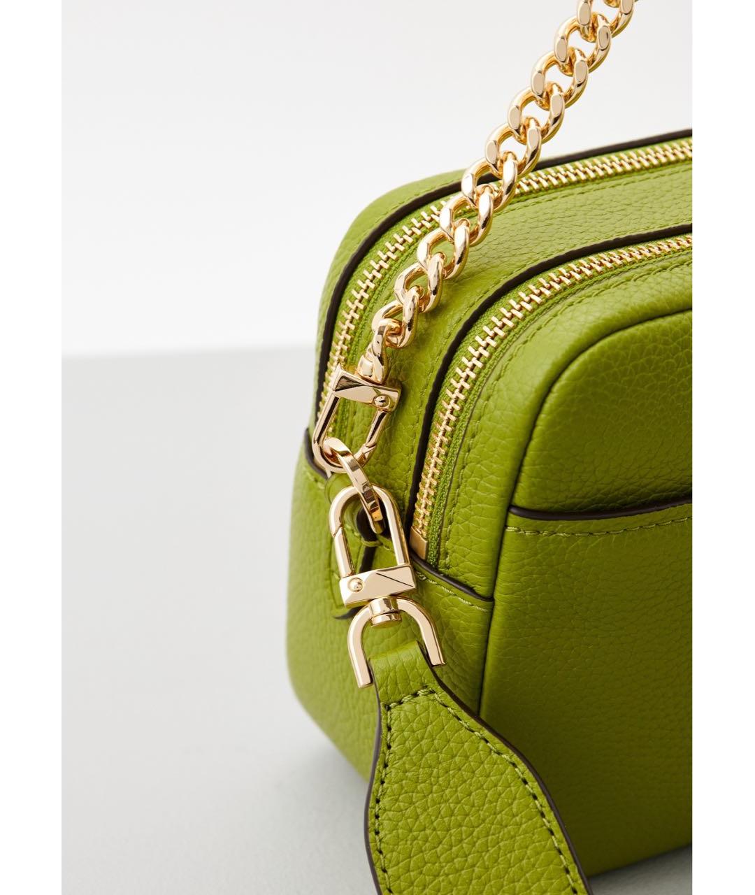 MICHAEL KORS Зеленая кожаная сумка через плечо, фото 6