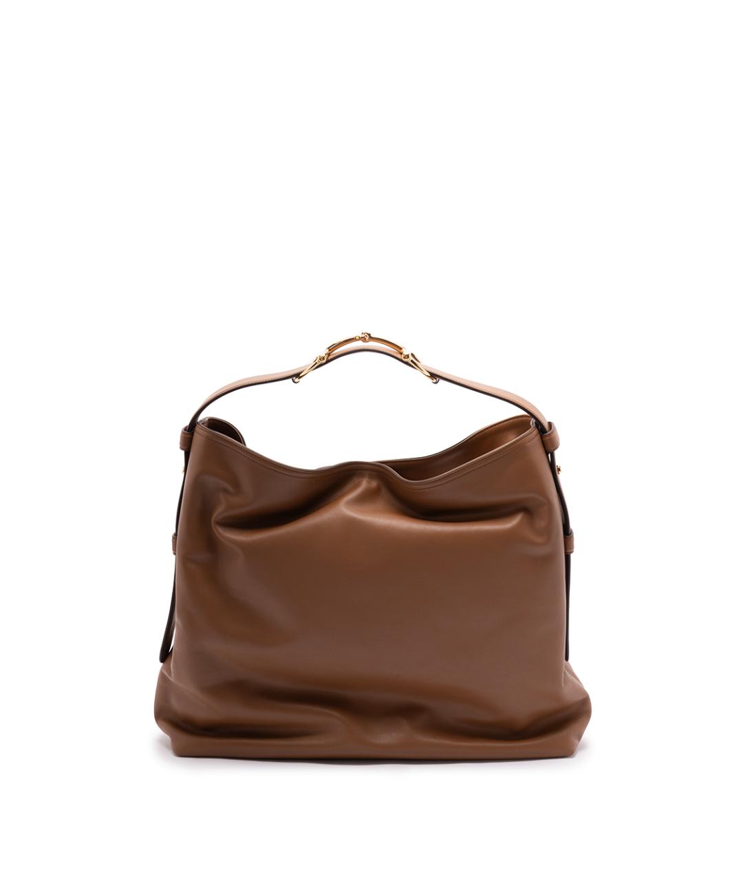 GUCCI Коричневая кожаная сумка через плечо, фото 1