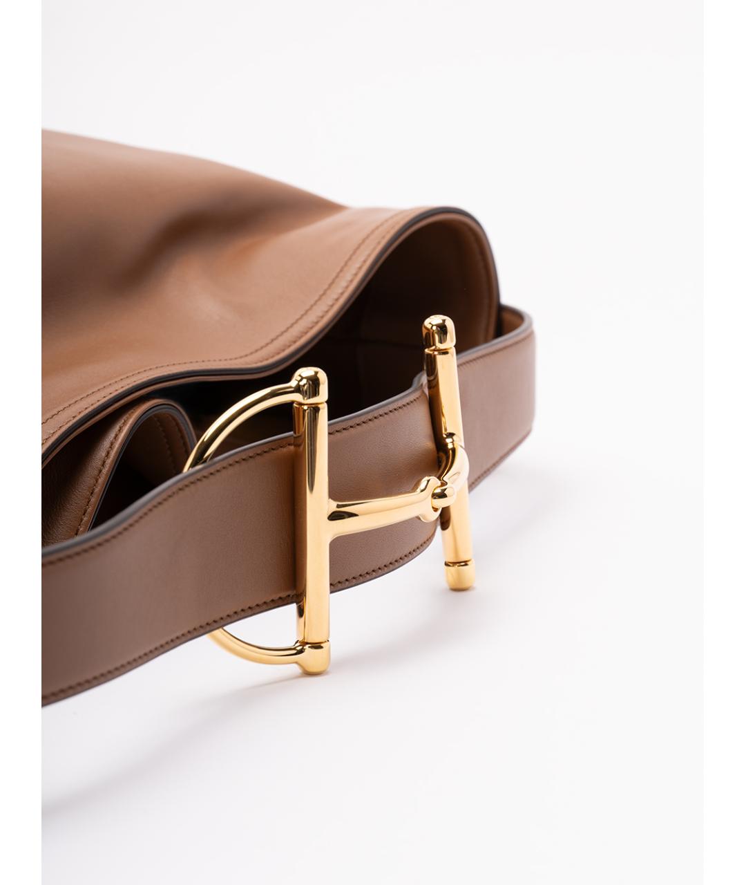 GUCCI Коричневая кожаная сумка через плечо, фото 3