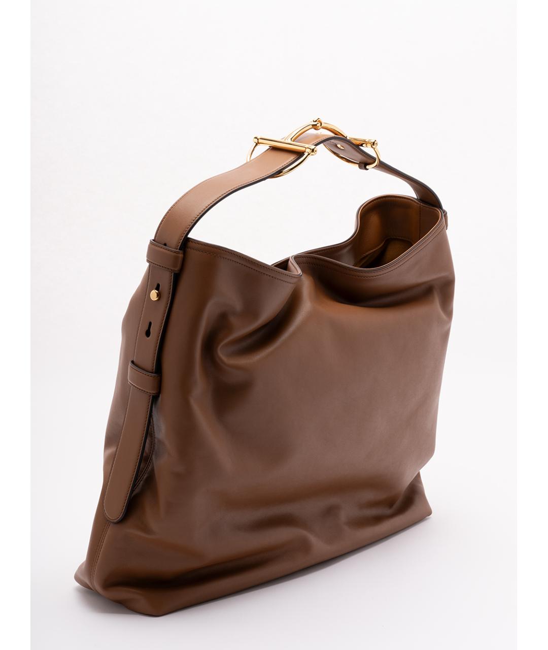 GUCCI Коричневая кожаная сумка через плечо, фото 2