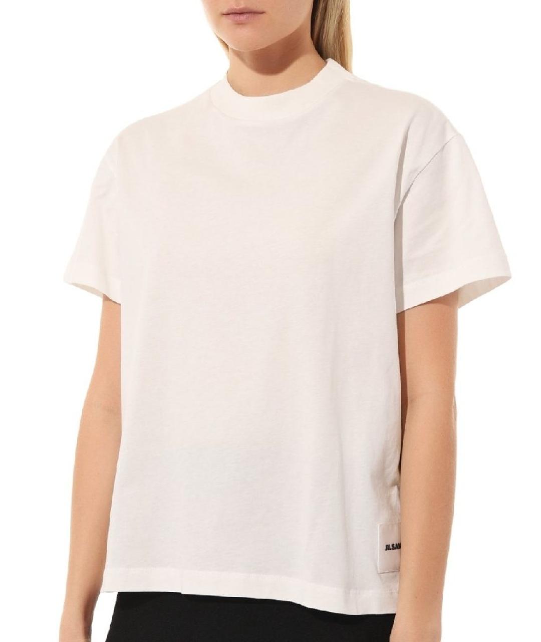 JIL SANDER Белая хлопковая футболка, фото 3