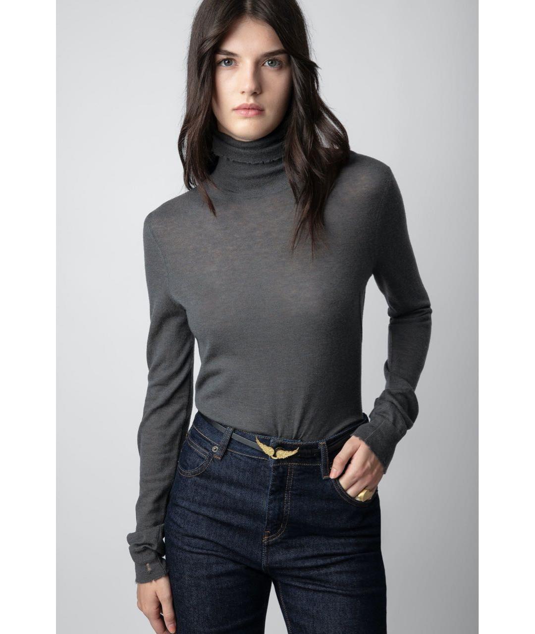 ZADIG & VOLTAIRE Серая кашемировая водолазка, фото 2