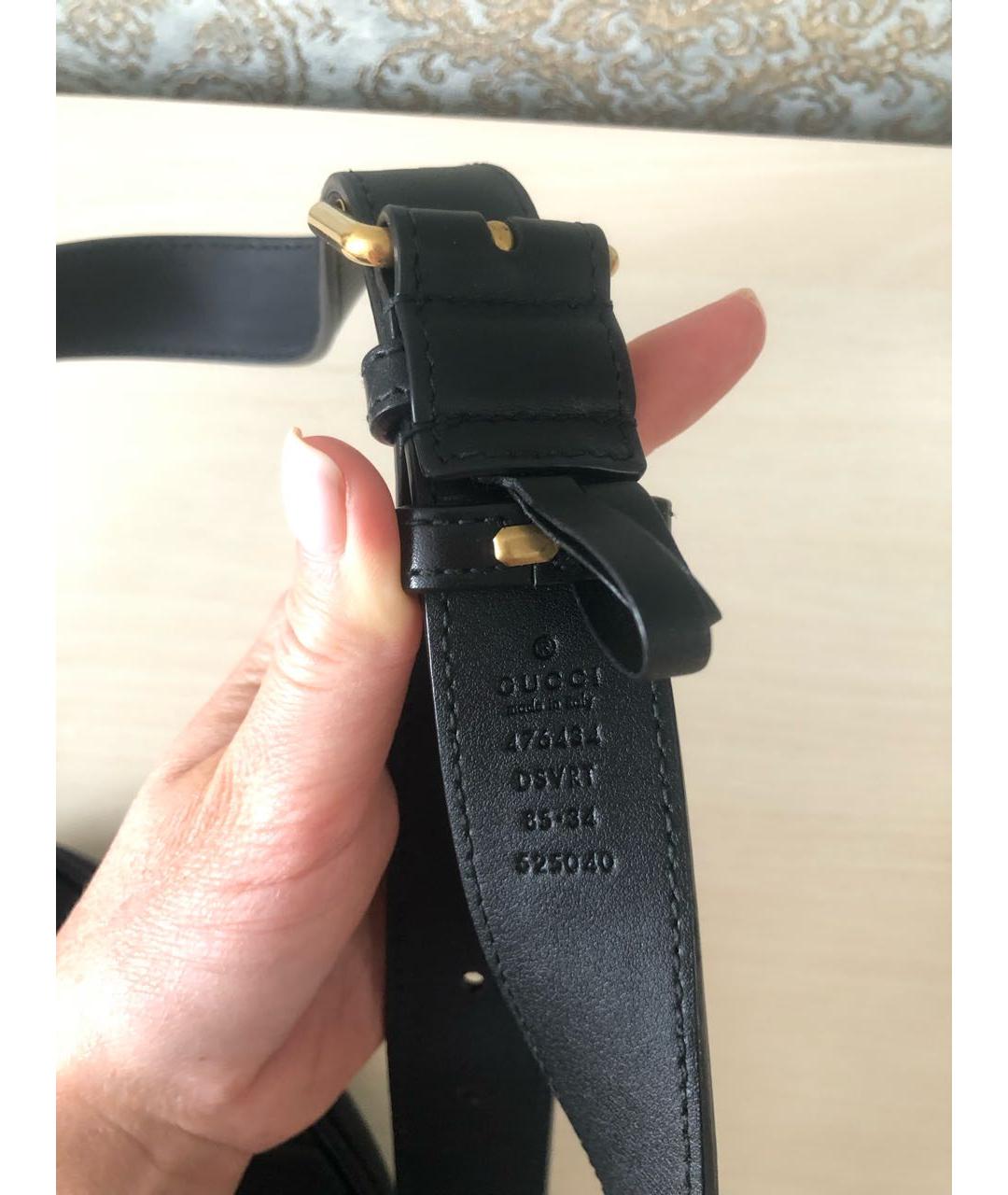 GUCCI Черная кожаная поясная сумка, фото 5