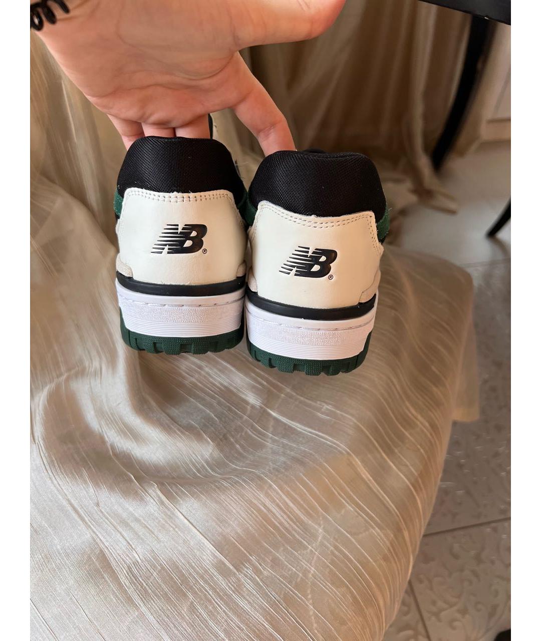 NEW BALANCE Зеленые кожаные низкие кроссовки / кеды, фото 8