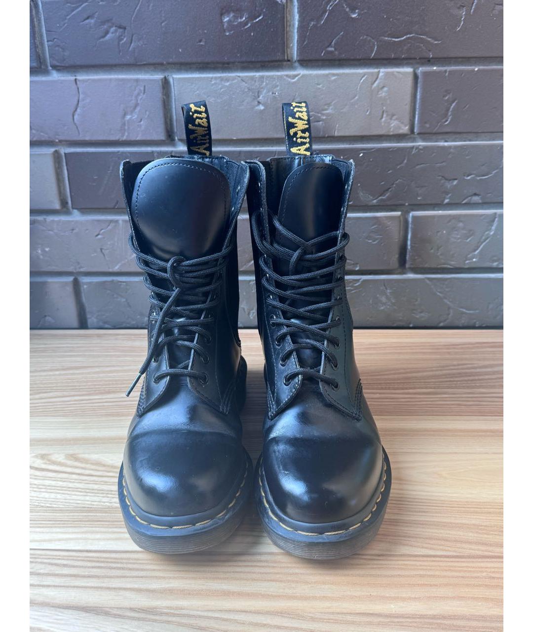DR. MARTENS Черные кожаные ботинки, фото 2