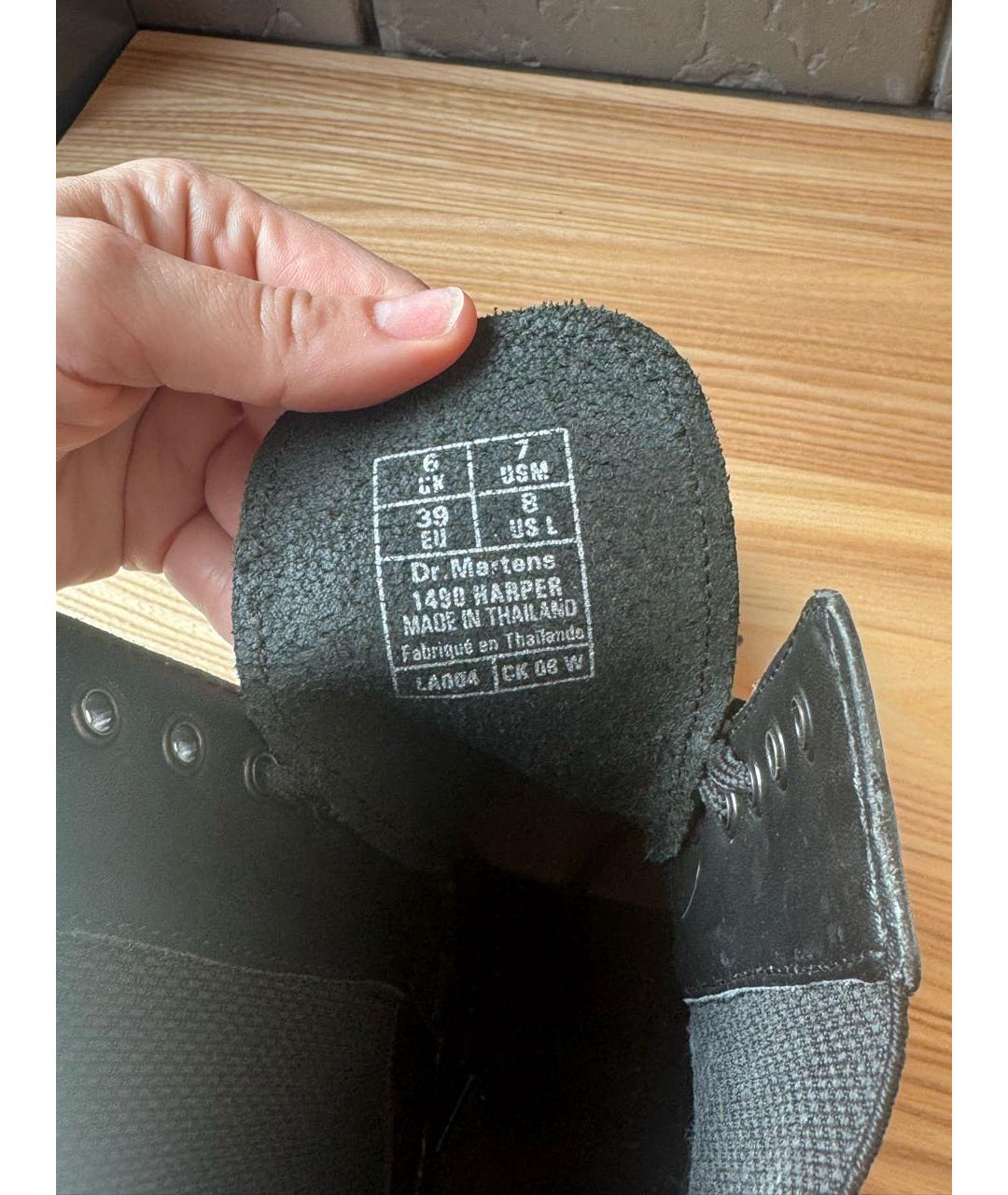 DR. MARTENS Черные кожаные ботинки, фото 3