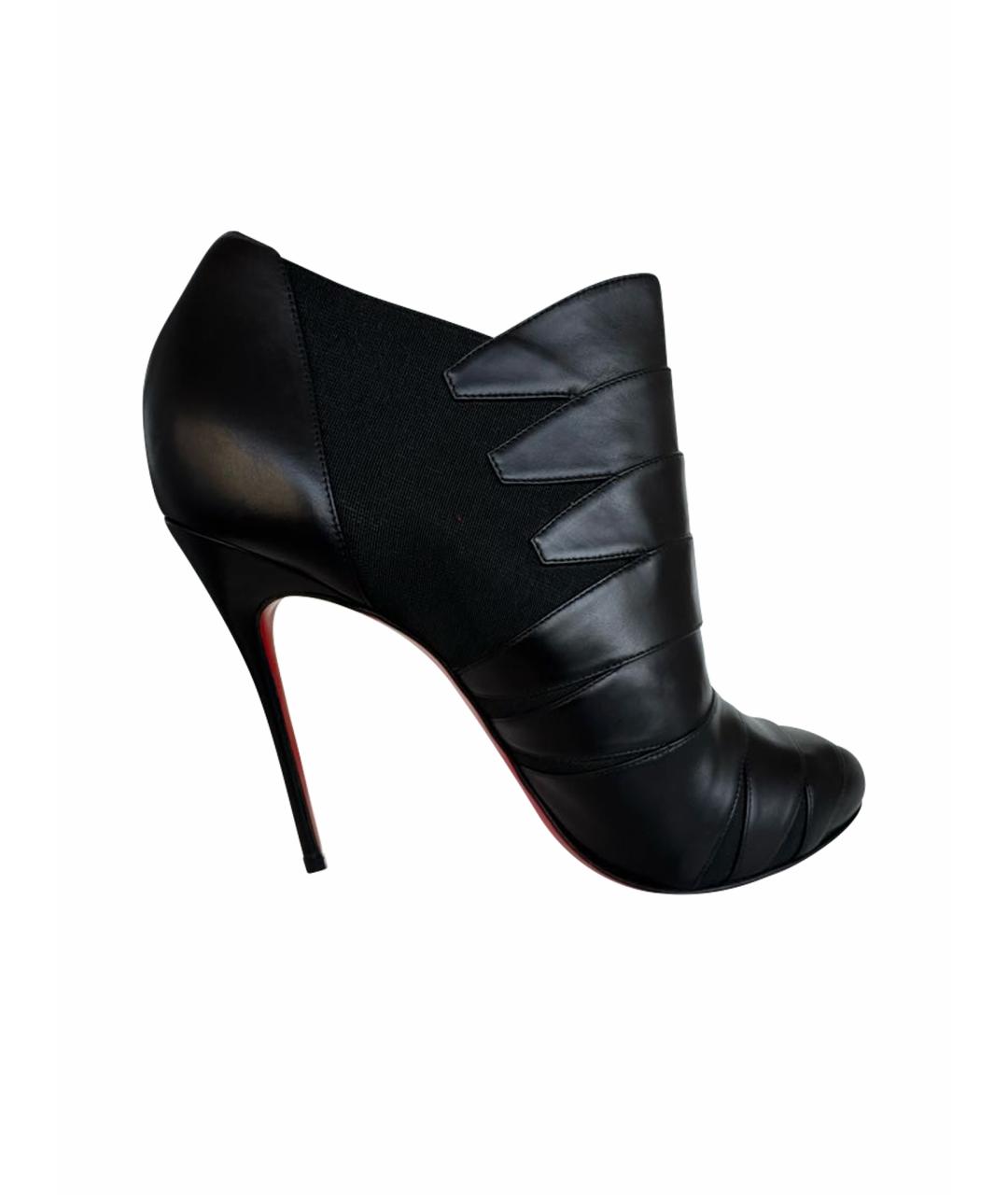 CHRISTIAN LOUBOUTIN Черные кожаные ботильоны, фото 9