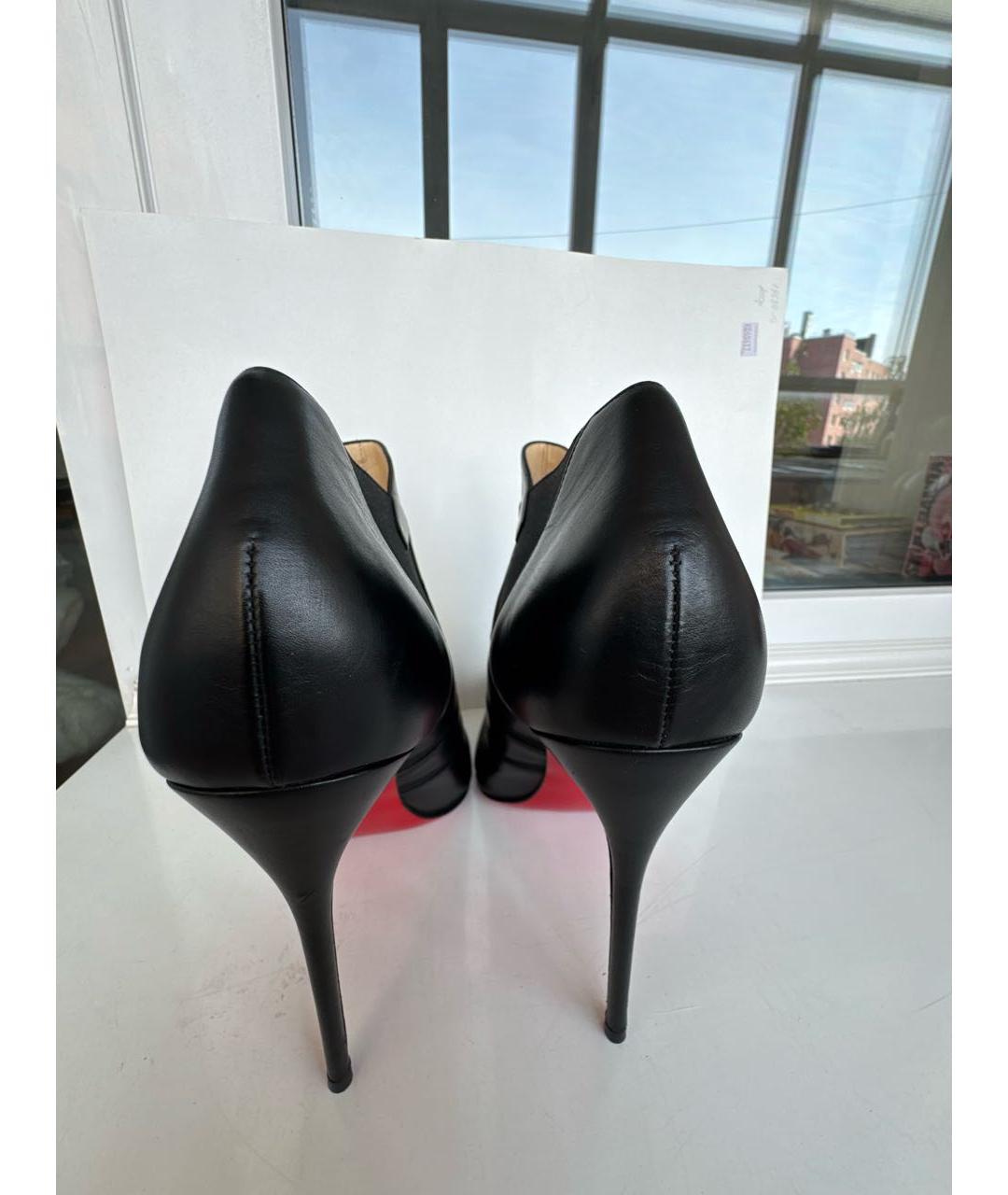 CHRISTIAN LOUBOUTIN Черные кожаные ботильоны, фото 4