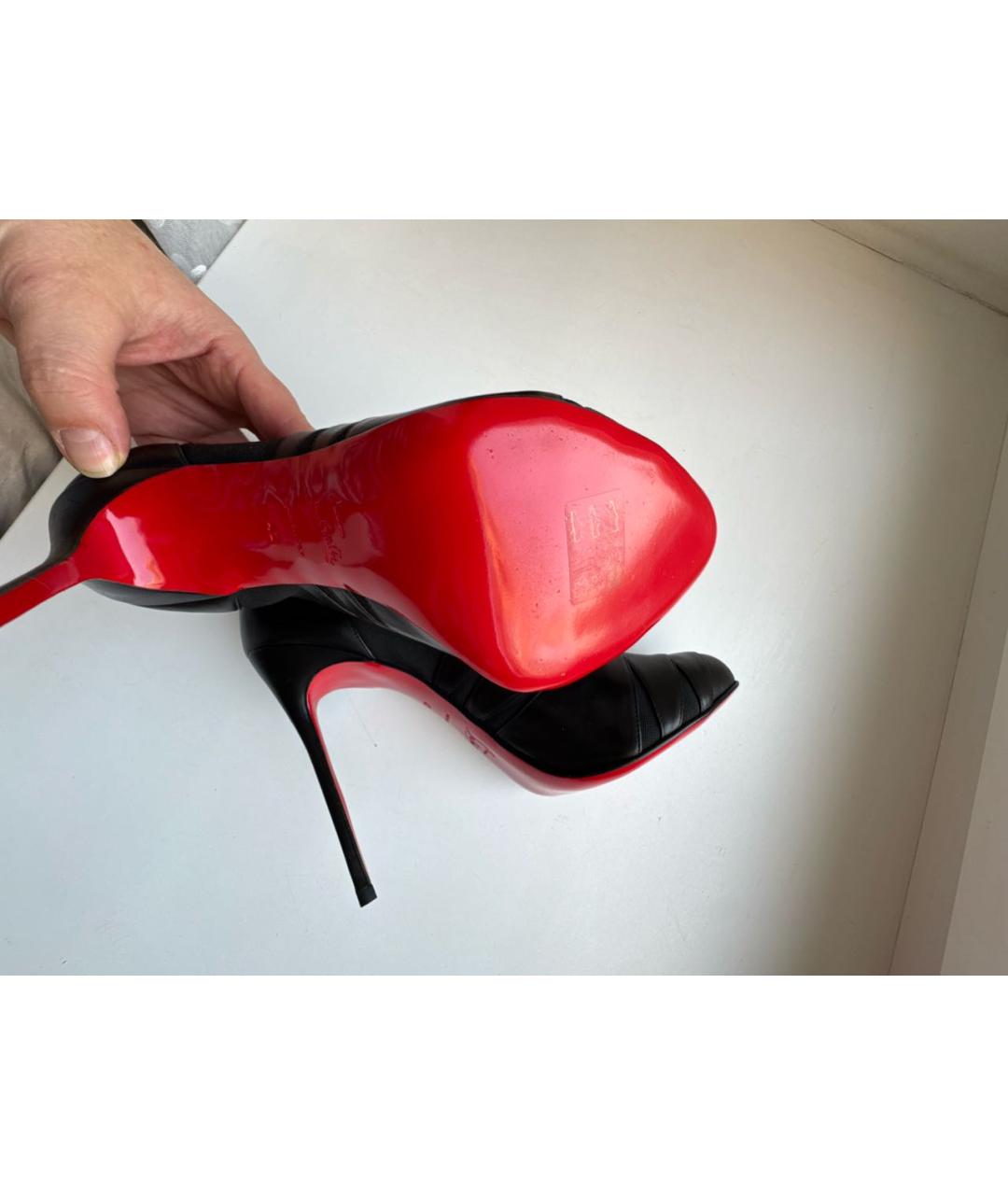 CHRISTIAN LOUBOUTIN Черные кожаные ботильоны, фото 7