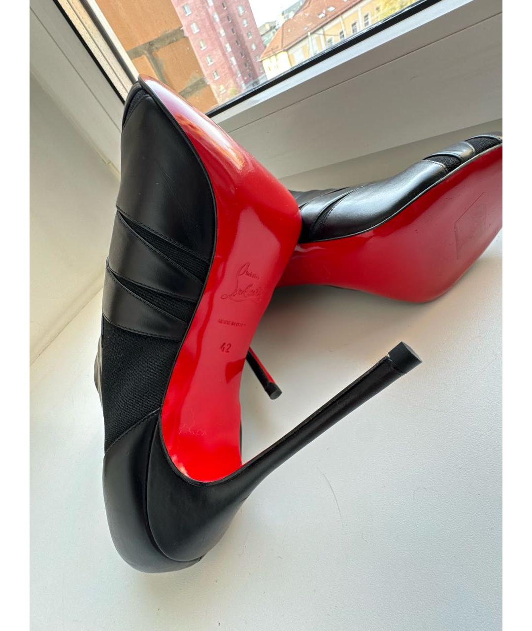 CHRISTIAN LOUBOUTIN Черные кожаные ботильоны, фото 5