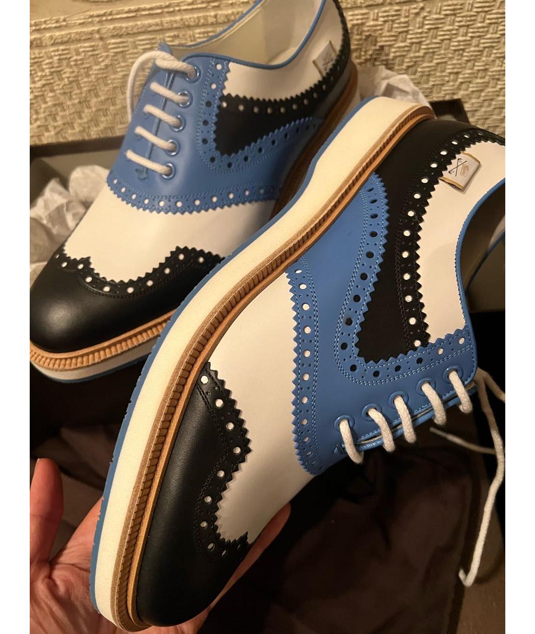 GUCCI Синие кожаные низкие ботинки, фото 6