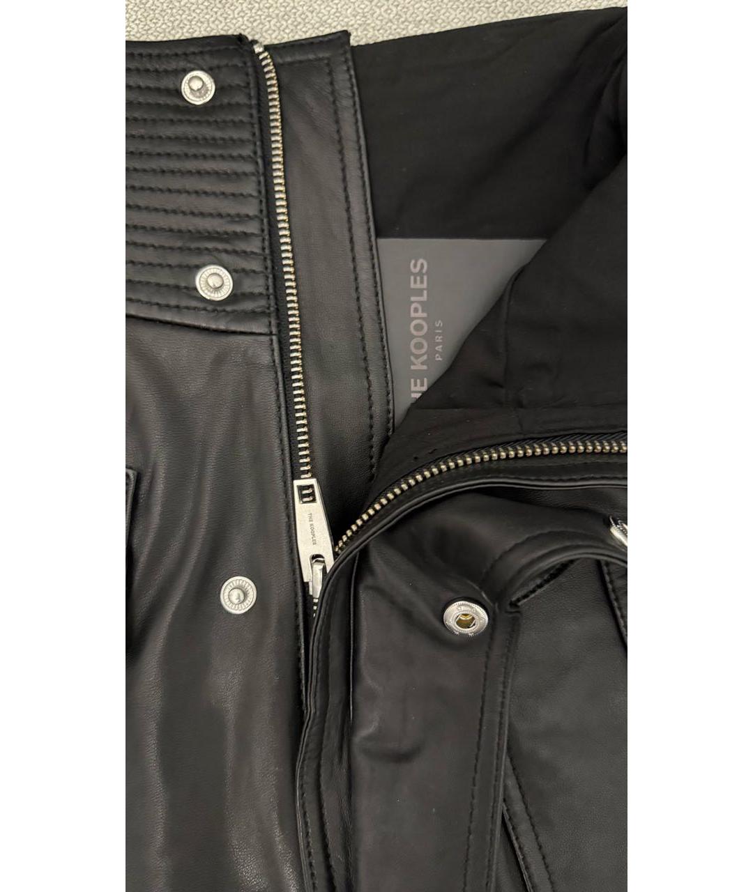 THE KOOPLES Черная кожаная юбка мини, фото 3