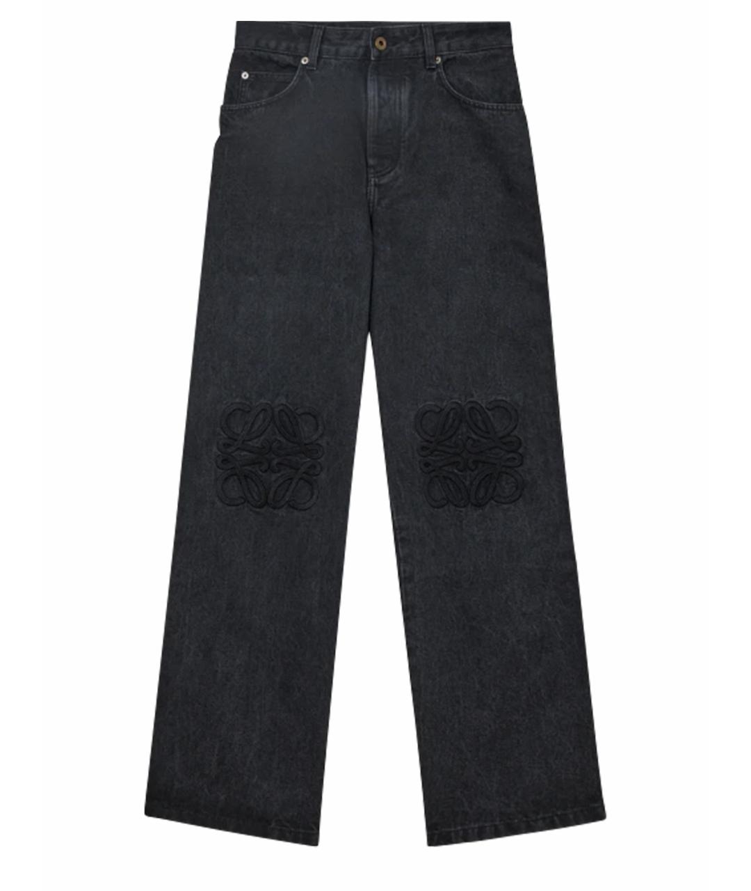LOEWE Черные хлопковые прямые джинсы, фото 1