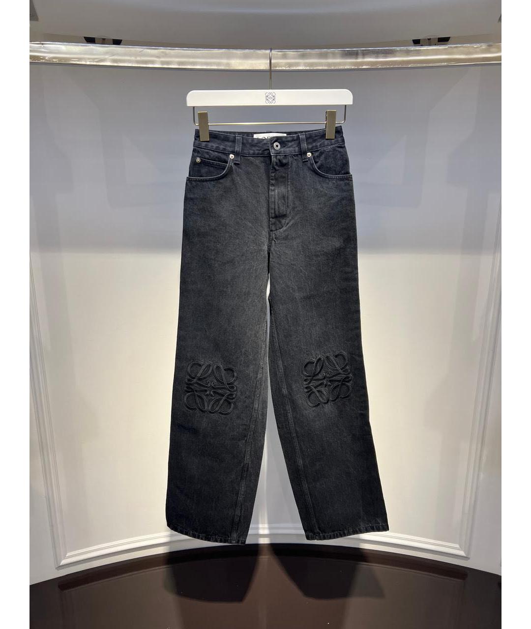 LOEWE Черные хлопковые прямые джинсы, фото 2