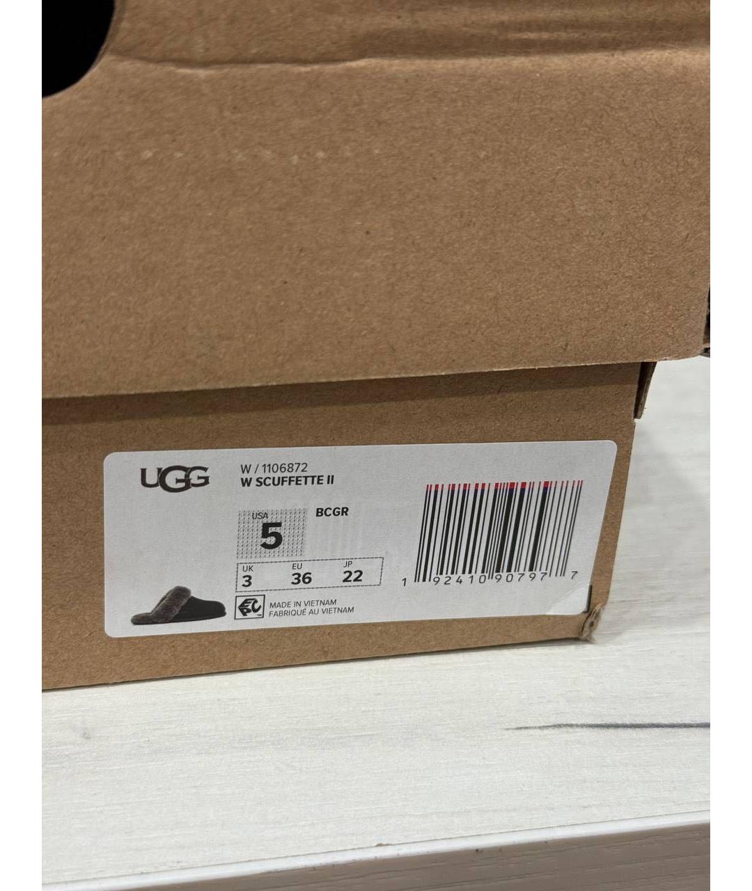UGG AUSTRALIA Черные шлепанцы, фото 5