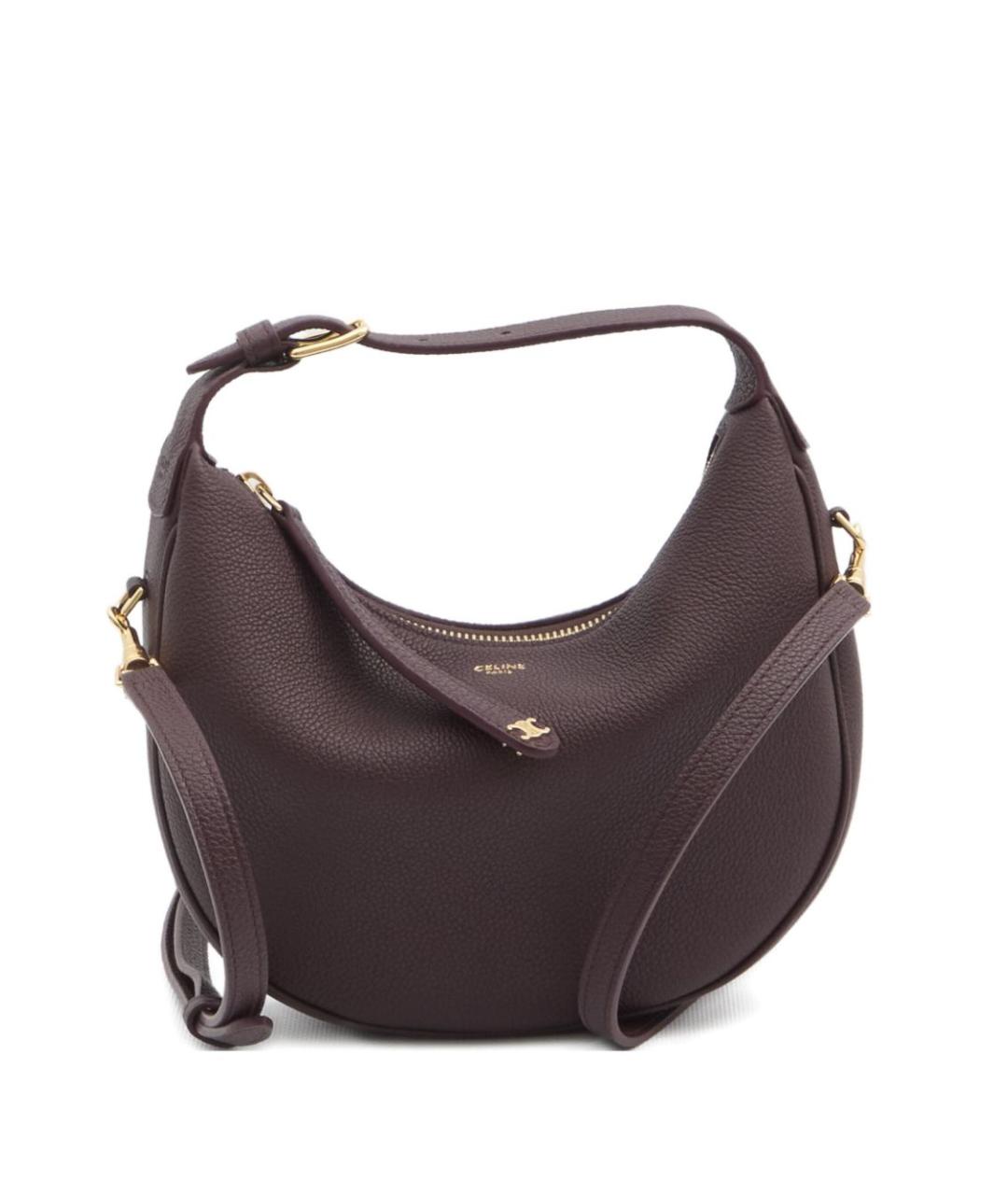 CELINE Бордовая кожаная сумка через плечо, фото 1
